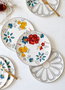 Hermia DNR0053 Platos de Postre de Porcelana 20x20x2 cm Juego de 6 Piezas